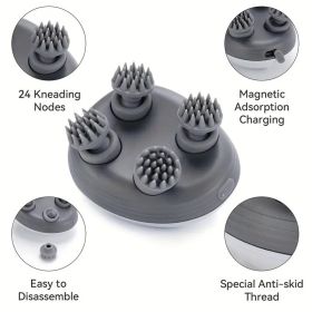 Pet Massager, Pet Scalp Massager, Handheld Electric Cat Massager, Dog Massager, 4 Rotating Massage Heads, Relax Muscles, Cat and Dog Scalp Massag (Color: White)